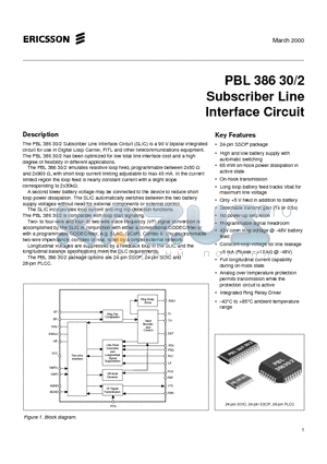PBL386302SHT datasheet - Subscriber Line Interface Circuit