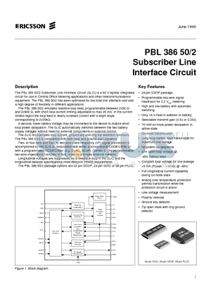 PBL386502SOT datasheet - Subscriber Line Interface Circuit