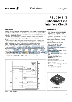 PBL386612QNT datasheet - Subscriber Line Interface Circuit