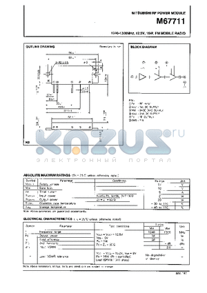 M67711 datasheet - RF POWER MODULE