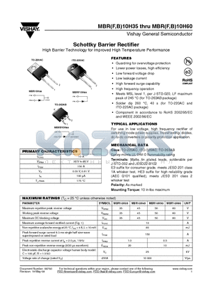 MBR10H50 datasheet - Schottky Barrier Rectifier