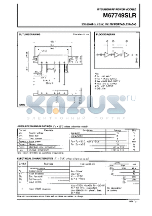 M67749SLR datasheet - 335-360MHz, 12.5V, 7W, FM PORTABLE RADIO