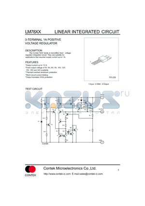 LM78XX datasheet - LINEAR INTEGRATED CIRCUIT