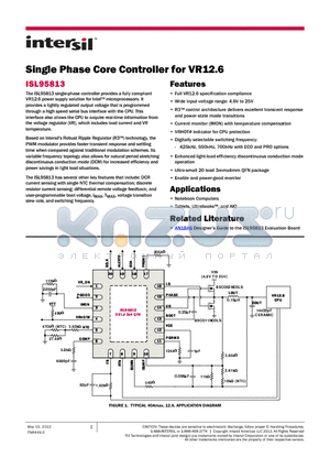 ISL95813EV1Z datasheet - Single Phase Core Controller for VR12.6