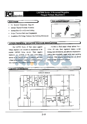 LM7900 datasheet - 3-Terminal Negative Output Voltage Regulators