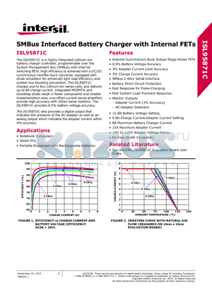 ISL95871C datasheet - SMBus Interfaced Battery Charger with Internal FETs