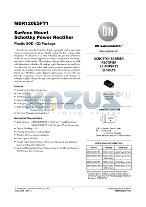 MBR120ESFT1 datasheet - Surface Mount Schottky Power Rectifier