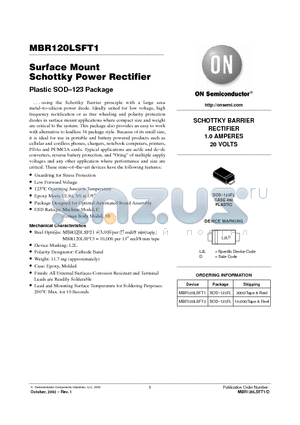 MBR120LSFT1 datasheet - Surface Mount Schottky Power Rectifier