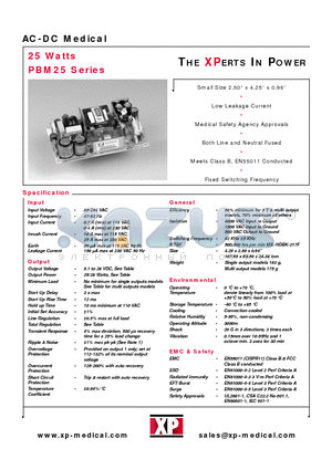 PBM25US05 datasheet - AC-DC Medical