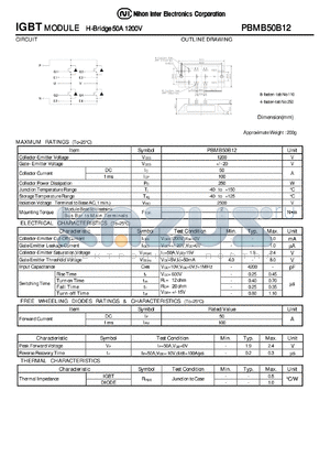 PBMB50B12 datasheet - IGBT MODULE H-Bridge 50A 1200V