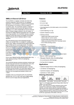 ISL97635A datasheet - SMBus 6-Channel LED Driver