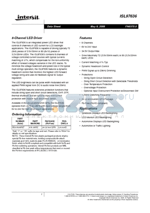 ISL97636 datasheet - 8-Channel LED Driver