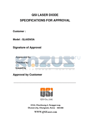 QL65D6SA datasheet - InGaAlP Laser Diode