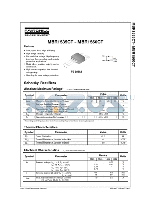 MBR1535CT datasheet - Schottky Rectifiers