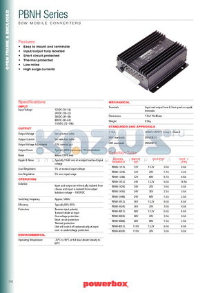 PBNH-3624L datasheet - 80W MOBILE CONVERTERS