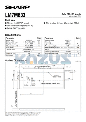 LM7M633 datasheet - Color STN-LCD Module(Handheld PC)