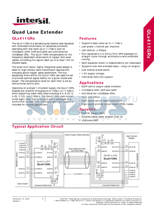 QLX411RIQSR datasheet - Quad Lane Extender