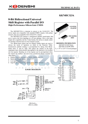 KK74HC323A datasheet - 8-Bit Bidirectional Universal Shift Register with Parallel I/O High-Performance Silicon-Gate CMOS