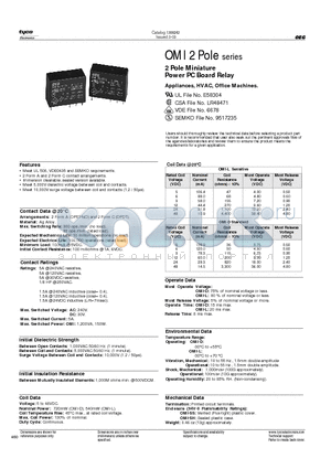 OMISS209LM datasheet - 2 Pole Miniature 2 Pole Miniature