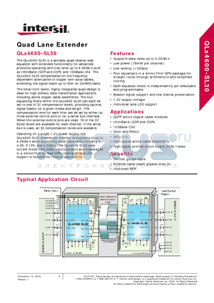 QLX4600-SL30 datasheet - Quad Lane Extender