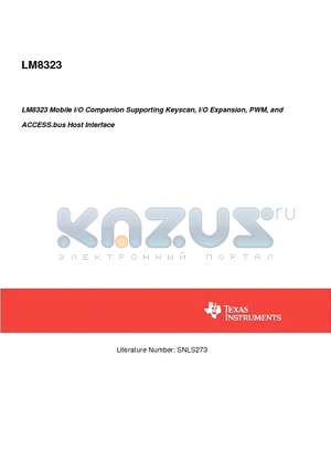 LM8323 datasheet - LM8323 Mobile I/O Companion Supporting Keyscan, I/O Expansion, PWM, and ACCESS.bus Host Interface