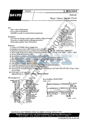 LM8363 datasheet - Dual - Alarm Digital Clock