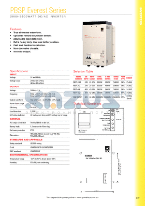 PBSP-24IA datasheet - 2000-3800WATT DC/AC INVERTER
