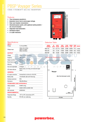 PBSP-48V datasheet - 1300-1700WATT DC/AC INVERTER