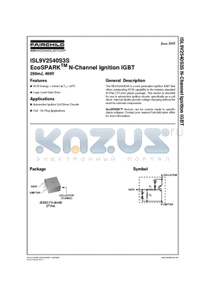 ISL9V2540S3S datasheet - EcoSPARK N-Channel Ignition IGBT