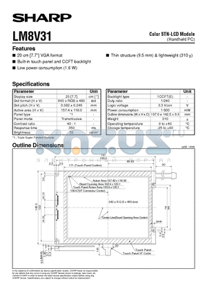 LM8V31 datasheet - Color STN-LCD Module(Handheld PC)