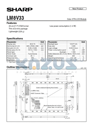 LM8V33 datasheet - Color STN-LCD Module