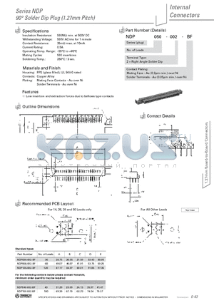 NDP068-002-BF datasheet - 90` 180` Solder Dip Plug (1.27mm Pitch)