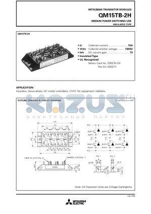 QM15 datasheet - MEDIUM POWER SWITCHING USE INSULATED TYPE