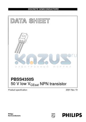 PBSS4350 datasheet - 50 V low VCEsat NPN transistor