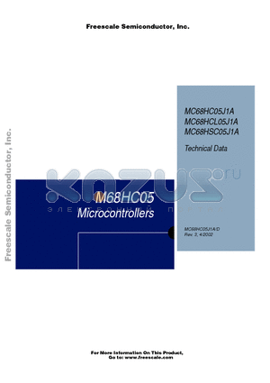 M68HC05 datasheet - Microcontrollers