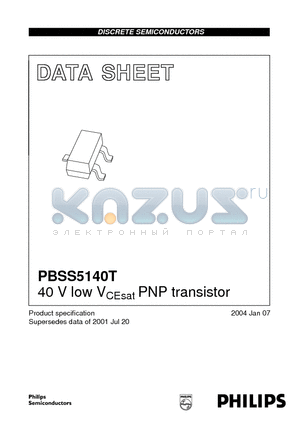 PBSS5140T datasheet - 40 V low VCEsat PNP transistor
