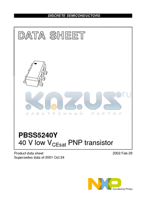 PBSS5240Y datasheet - 40 V low VCEsat PNP transistor