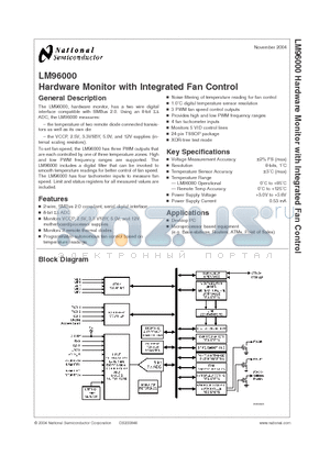 LM96000CIMT datasheet - Hardware Monitor with Integrated Fan Control