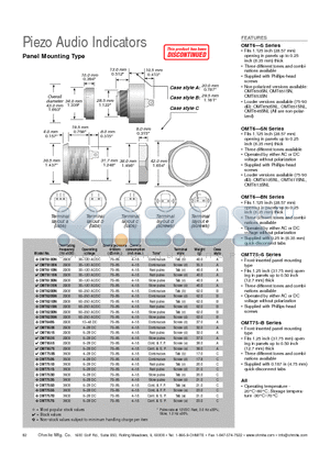 OMT610SN datasheet - Panel Mounting Type