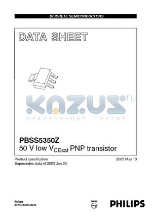 PBSS5350Z datasheet - 50 V low VCEsat PNP transistor