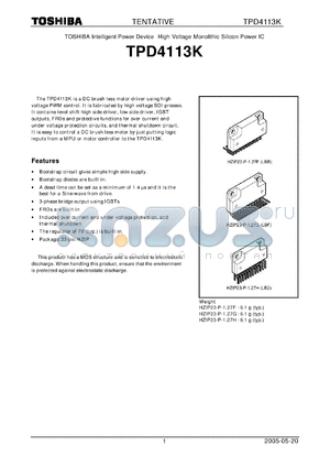 HZIP23-P-1.27G datasheet - Intelligent Power Device High Voltage Monolithic Silicon Power IC