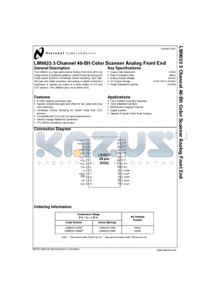 LM9823 datasheet - LM9823 3 Channel 48-Bit Color Scanner Analog Front End