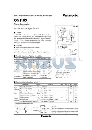 ON1105 datasheet - Photo Interrupter