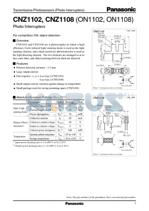 ON1102 datasheet - For contactless SW, object detection