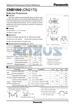 ON2173 datasheet - Reflective Photosensors (Photo Reflectors)