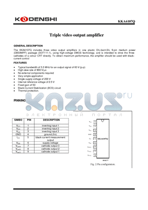KKA6107Q datasheet - Triple video output amplifier