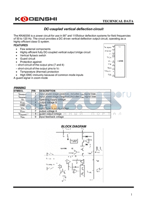 KKA8356 datasheet - DC-coupled vertical deflection circuit
