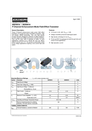 NDS0610 datasheet - P-Channel Enhancement Mode Field Effect Transistor