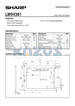 LM9V381 datasheet - Color STN-LCD Module