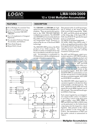 LMA2009JC45 datasheet - 12 x 12-bit Multiplier-Accumulator